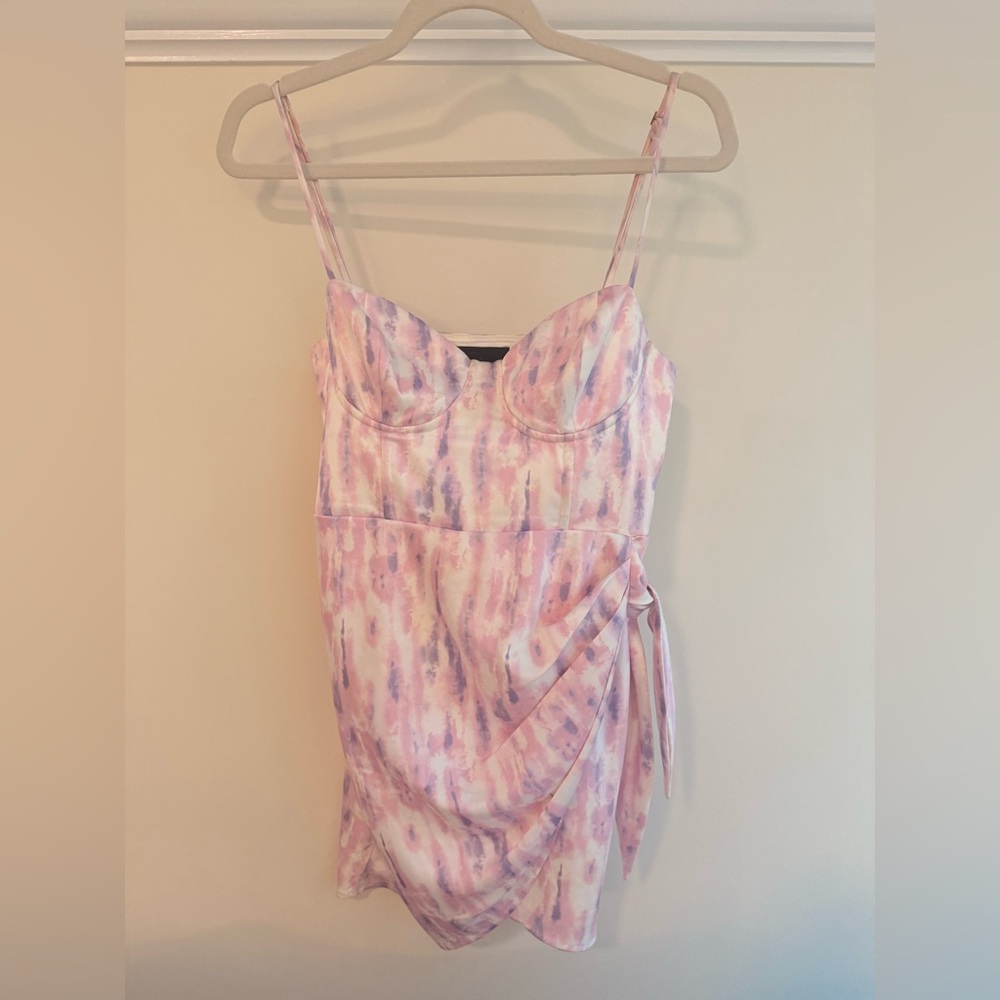 Michael Costello Pink Purple Tie-Dye Mini Dress - Picture 6 of 9